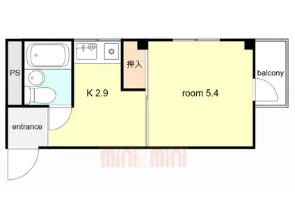 RESIDENCE ALIKAIII(1K/4階)の間取り写真