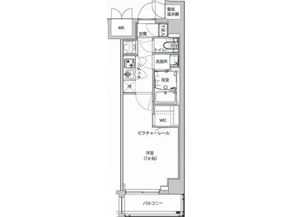 ハーモニーレジデンス東京イーストサイド(1K/1階)の間取り写真