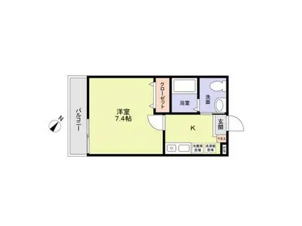 ルミエール常盤台A棟(1K/2階)の間取り写真