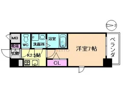 エスプレイス江坂レジデンス(1K/3階)の間取り写真