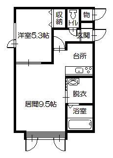 ＪＲ函館本線 近文駅 徒歩13分 2階建 築11年(1DK/1階)の間取り写真
