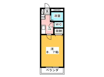 エスカローラ(1K/1階)の間取り写真