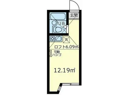 ユナイト浅田パットンの杜(ワンルーム/2階)の間取り写真
