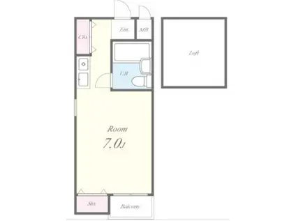 ハイツ大和II(1K/4階)の間取り写真