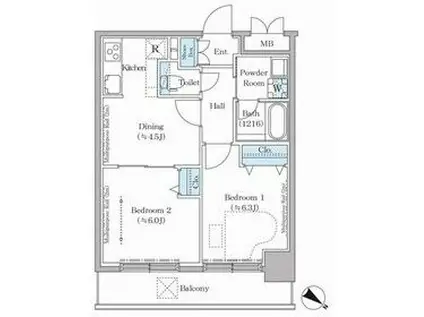 ステラテラス(2DK/3階)の間取り写真