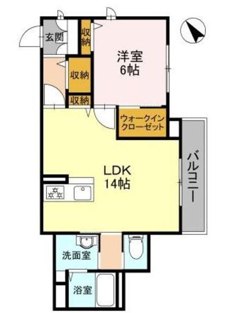 ル・クリザンテム(1LDK/3階)の間取り写真