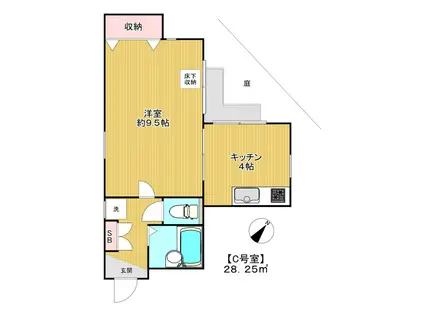 ハイテール田園調布(1K/1階)の間取り写真