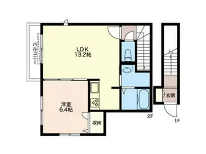 ラヴィアンローズ(1LDK/2階)の間取り写真