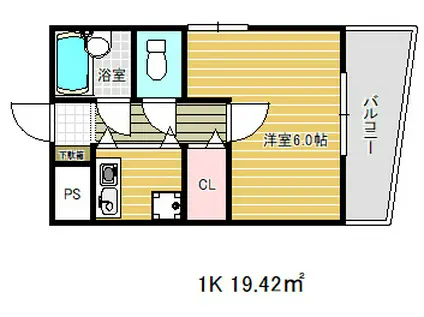 セビーヌ春日野道(1K/4階)の間取り写真