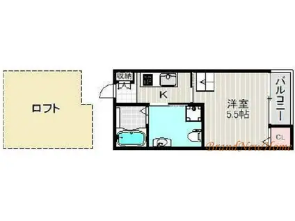 グリーンフィールド堺(1K/2階)の間取り写真