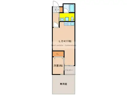 APARTMENT 結(1LDK/1階)の間取り写真