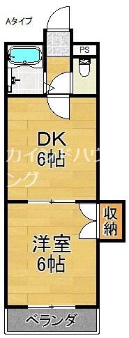 リレックス上住吉(1DK/3階)の間取り写真