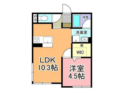 MATELASSE渡里(1LDK/1階)の間取り写真