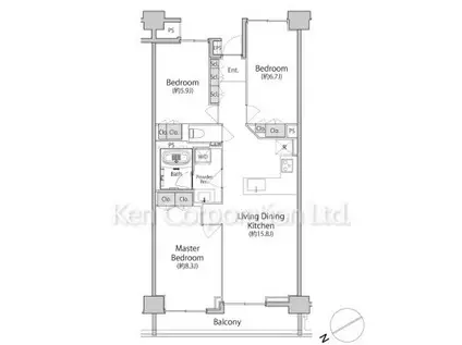 西麻布BLESS(3LDK/6階)の間取り写真