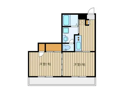 メゾンかざみどり(2K/2階)の間取り写真