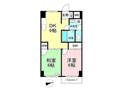 アクティー宮崎台(2DK/3階)の間取り写真