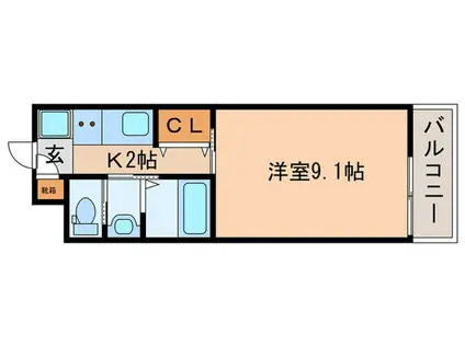 LA VITA東寺(1K/4階)の間取り写真