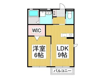 ドエル村井町南A棟(1LDK/1階)の間取り写真