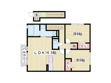 グレース・メゾンA(2LDK/2階)の間取り写真