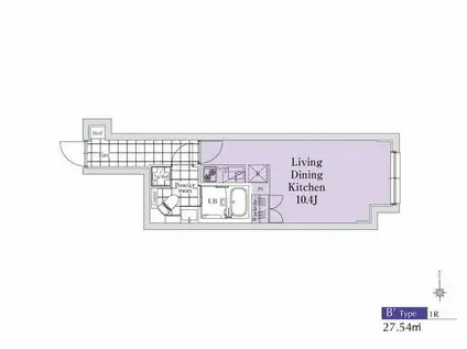 エクサム新中野2(ワンルーム/2階)の間取り写真