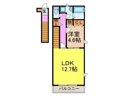 レジデンス桜山(1LDK/2階)の間取り写真