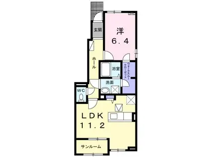 フィーカ・祇園A(1LDK/1階)の間取り写真