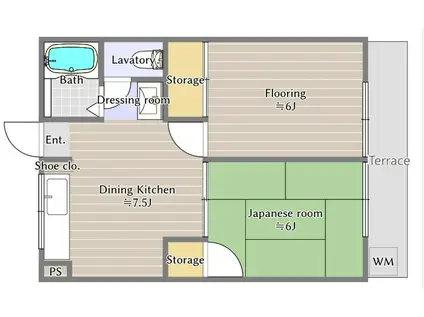 サンコート榮城(2DK/1階)の間取り写真