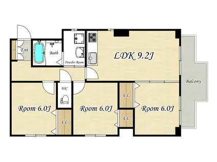 PRIMEUR(3LDK/5階)の間取り写真