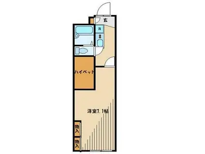 レオパレス武蔵野第3(1K/1階)の間取り写真