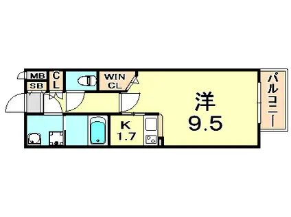 デコール神戸II(ワンルーム/2階)の間取り写真