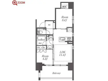 アネシア栄THE CITY(2LDK/5階)の間取り写真