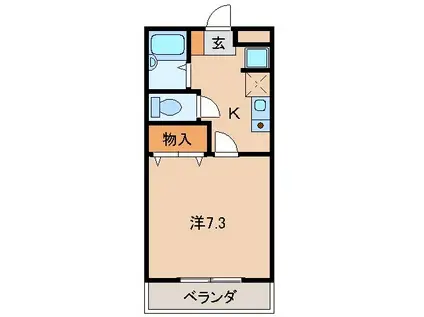 グリーンフルある(1K/2階)の間取り写真