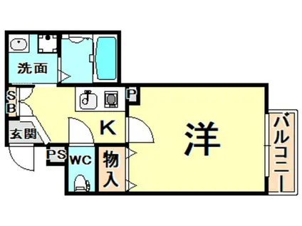 CASA REGIO神戸元町(1K/3階)の間取り写真