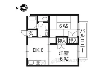 セトラⅡ(2DK/2階)の間取り写真