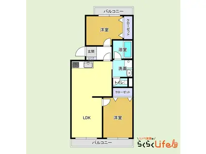 サンアミューズ中原(2LDK/2階)の間取り写真