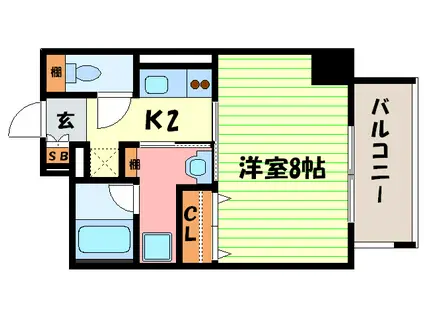 イルマーレ京都高倉(1K/3階)の間取り写真