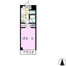 マンションアマポーラ(1K/2階)の間取り写真