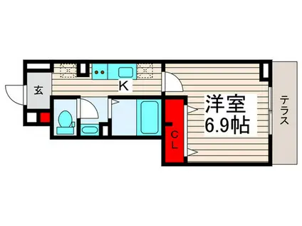 NSハイツIII 暁(1K/1階)の間取り写真