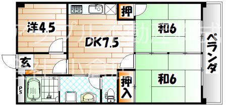 REXYZ城野(3LDK/6階)の間取り写真