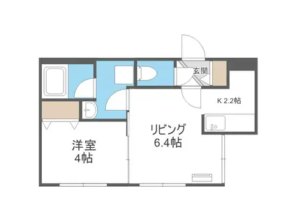 NOVELLO NANGO(1LDK/4階)の間取り写真