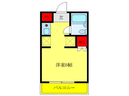 メゾン・ド・ラメール(ワンルーム/2階)の間取り写真