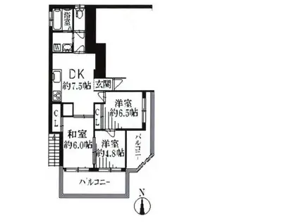 メイプル潮見(3DK/1階)の間取り写真