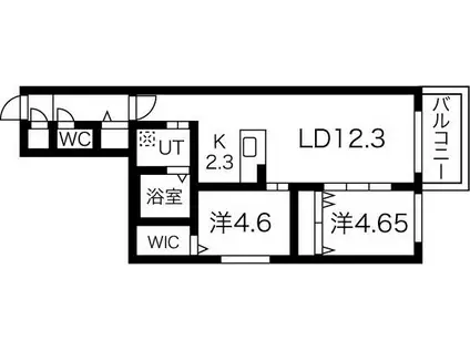 ポプラ館北大前(2LDK/3階)の間取り写真
