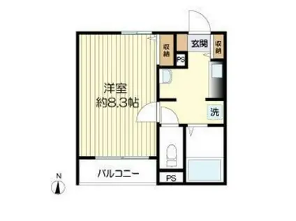 シャトレー五番館(1K/1階)の間取り写真