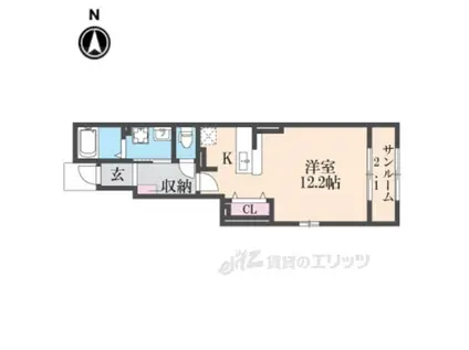 エスポワールA(ワンルーム/1階)の間取り写真