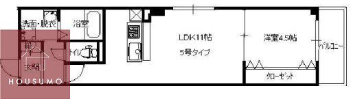 ラ・フェリシア東中浜(1LDK/2階)の間取り写真