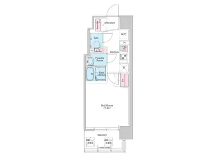 BPRレジデンス新梅田(1K/8階)の間取り写真