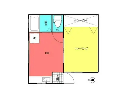 K-HOUSE(1DK/1階)の間取り写真