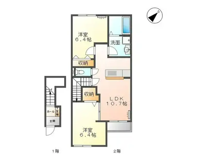 レプレハイツ(2LDK/2階)の間取り写真