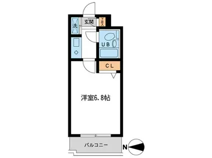 ハーモニー上北沢(1K/2階)の間取り写真